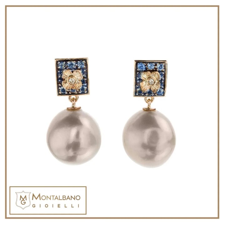 Orecchini Medievale pave' azzurro| Gioielli De Nobili